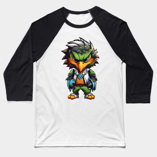 hawk cartoon gamer Baseball T-Shirt by anurak2516